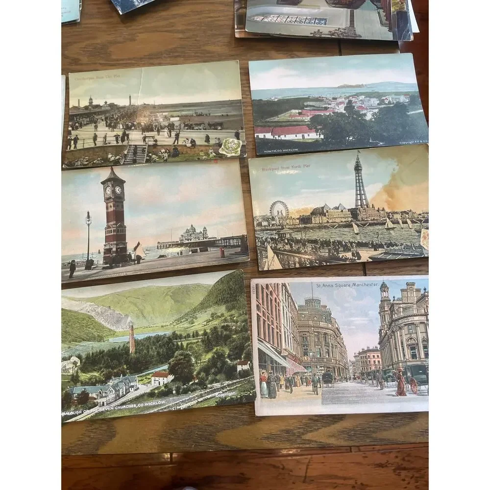 34 Vintage British Irish Postcards England Ireland Topographical Split Back Lot